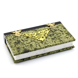 Шкатулка из камня с бронзой "Книжка для банкнот"