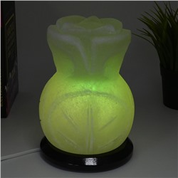 Солевая лампа "Роза" 150*150*220мм 3-5кг, свечение зеленое.