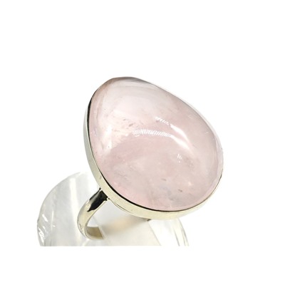 Кольцо розовый кварц "Капля" 21*24 мм., размер-18