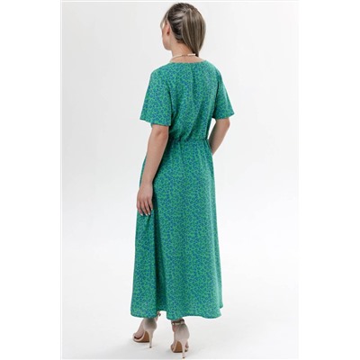 Платье длинное зелёное с кулиской