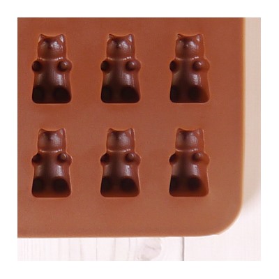 Форма силиконовая для шоколада "Мармеладные мишки" 19*14, 50 ячеек