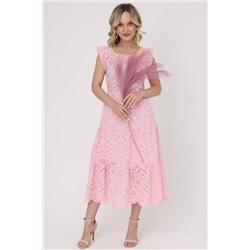 Платье летнее розовое из хлопка-ришелье