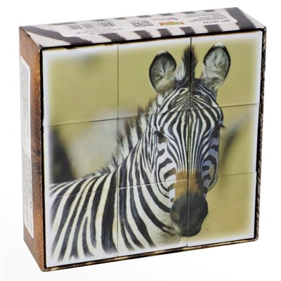 Детские пластмассовые кубики «Животные Африки» (9 штук)
