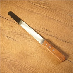Нож для бисквита с широкими зубчиками 30 см лезвие, дерев. ручка