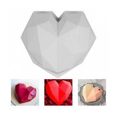 Форма для муссовых тортов Сердце Оригами 19 см, Silikolove