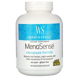 Natural Factors, WomenSense, MenoSense, формула для поддержки организма при менопаузе, 180 вегетарианских капсул