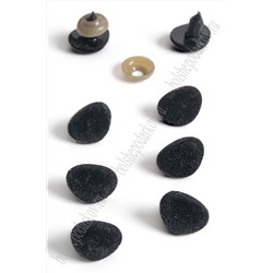 Фурнитура "Носики для игрушек бархатные" 17*13 мм, с заглушками (50 шт) SF-6101, черный
