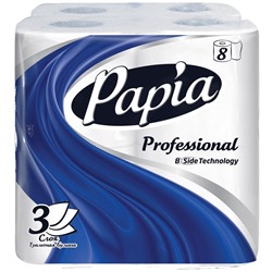 Туалетная бумага  PAPIA Professional 3 слоя  4шт. белая