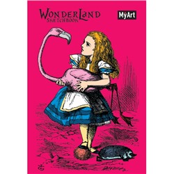 MyArt. СКЕТЧБУК "Wonderland sketchbook" АЛИСА С ФЛАМИНГО