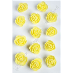 Головки цветов "Роза" мелкая 25 мм (100 шт) SF-2097, желтый №9