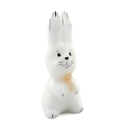 Скульптура из кальцита "Кролик белый" 43*40*100мм.