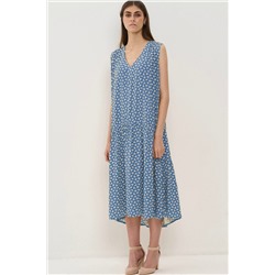 Голубое платье с принтом 5241-3795-Ш107