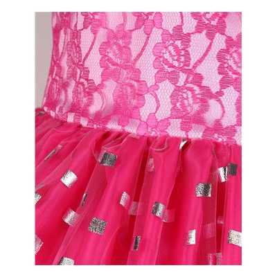 Розовое нарядное платье для девочки 81034-ДН18