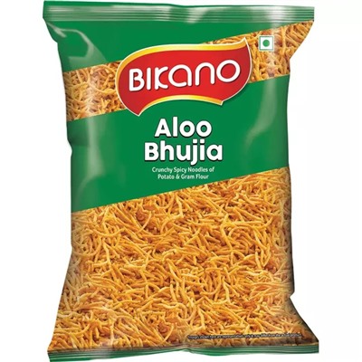 ALOO BHUJIA, Bikano (Хрустящая лапша из картофеля и нутовой муки АЛУ БХУДЖИЯ, Бикано), 200 г.