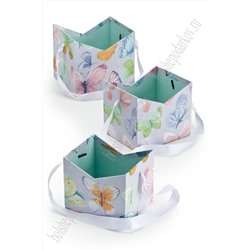 Сумка для цветов с рисунком "Бабочки" 3 в 1, 16*14*14 см (SF-7437) фиолетовый