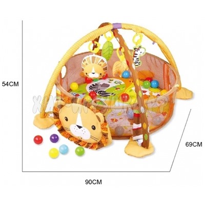 Игровой коврик детский развивающий с погремушками - манеж детский игровой - сухой бассейн / игровой коврик - манеж для малышей ЛЕВ 668-32, KM-LEV