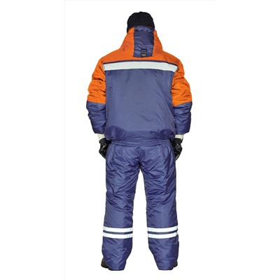 Костюм зимний "СТИМ" куртка/полукомб. цвет: т.синий/оранжевый