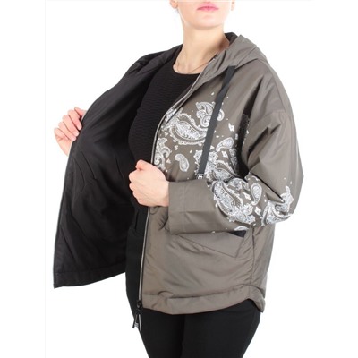 ZW-2312-C SWAMP COLOR Куртка демисезонная женская BLACK LEOPARD (100 гр.синтепон) размер 52