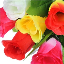 Цветок искусственный в виде розы, 35-40 см, пластик, 4 цвета