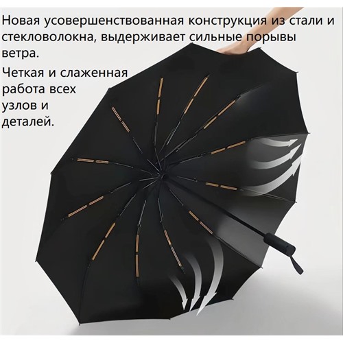 Зонт-автомат унисекс усиленный,  12 спиц