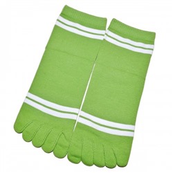 Носки женские с пальцами "Две полосы" (зеленый)
