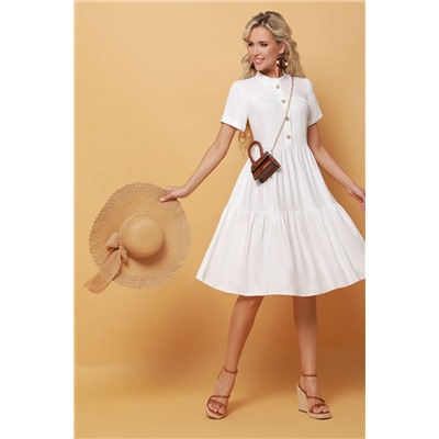 Многоярусное белое платье