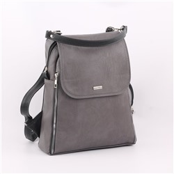 Серо-чёрный женский рюкзак 251 итальянский серый+черный