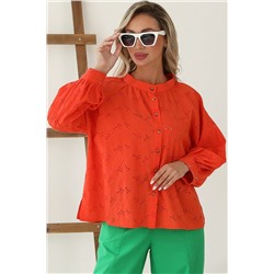 Блузка оранжевого цвета с вышивкой