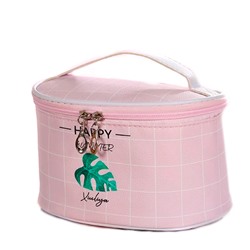 Косметичка-чемоданчик "Summer Happy", цвет: нежно-розовый в клетку (20*14*11 )