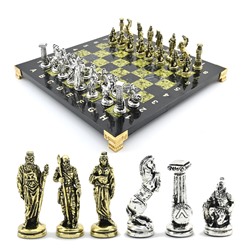 Шахматы подарочные с металлическими фигурами "Леонидас", 250*250мм