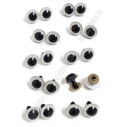 Фурнитура "Глазки для игрушек" 16 мм, с заглушками (20 шт) SF-2141, белый