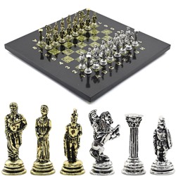 Шахматы подарочные с металлическими фигурами "Троя", 250*250мм