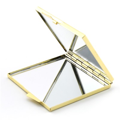 Карманное зеркало с накладкой из змеевика, квадратное, золотистое