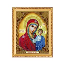 Алмазная мозаика на подрамнике 27*33см Икона Казанской Пресвятой Богородицы AL8724