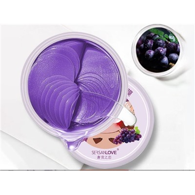 15%SALE! Патчи гидрогелиевые с экстрактом винограда Grape Nourishing Eye Mask, 60 шт. (30 пар)