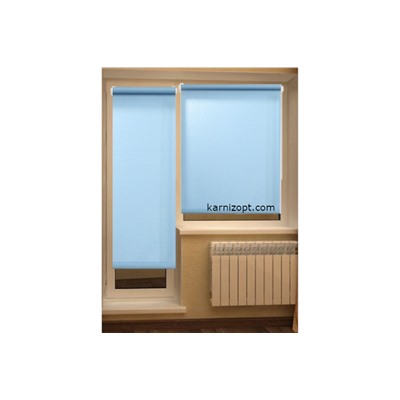 Рулонные шторы для балконной двери "Палитра" (голубые)