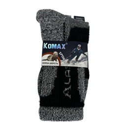 Носки  Муж.  Р-р 42-48 теплые KOMAX (65%шерсть,25%норка,10%ангора.,5%лайкра) Меланж сер.S4442-1