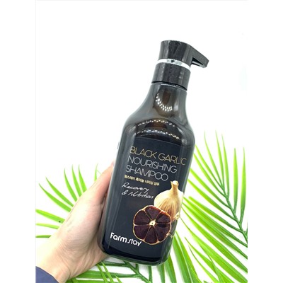 Восстанавливающий и укрепляющий шампунь с черным чесноком - Farm Stay Black Garlic Nourishing Shampoo