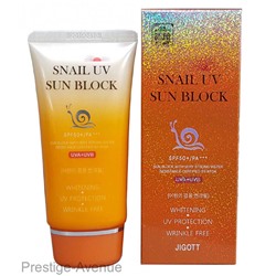 Солнцезащитный крем Jigott SNAIL UV SUN BLOCK SPF50 с муцином улитки 70 мл
