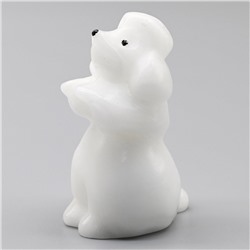 Скульптура из кальцита "Собака Пудель м\р" 35*35*65мм.