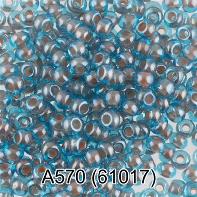 Бисер круглый 1 10/0 2.3 мм 5 г 1-й сорт А570 голубой (61017) Gamma