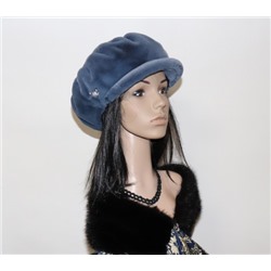 Женская шапка "Кепочка" экомех, цвет аврора