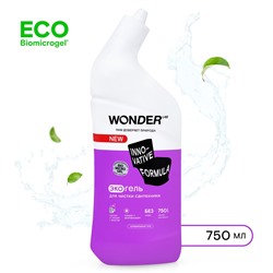 Гель для чистки сантехники WONDER LAB, средство для ванных и санузлов без хлора и резкого запаха, 750 мл