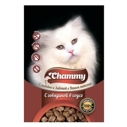 Корм консервированный для кошек "Chammy" с говядиной в соусе, 85г АГ