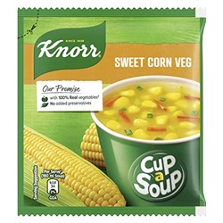 SWEET CORN VEG Cup a Soup, Knorr (СЛАДКАЯ КУКУРУЗА суп для заваривания в чашке, Кнорр), 10 г.