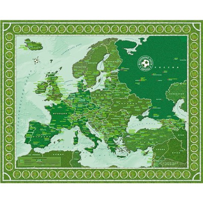 Скатерть с футбольной картой Европы