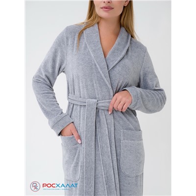 Женский велюровый халат с шалькой меланжевый ВМ-02 (10)