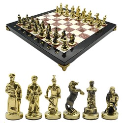 Шахматы подарочные из камня с бронзой "Турецкие", 350*350мм