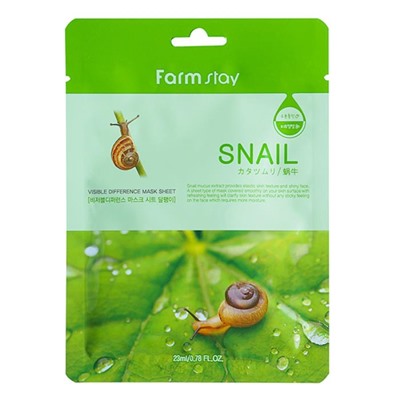 FarmStay Маска тканевая д/лица с муцином улитки  Visible Defference Snail Mask  23мл