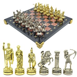 Шахматы подарочные с металлическими фигурами "Лучники", 250*250мм